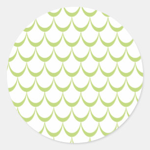 Minimal Green Scallop Pattern Sticker