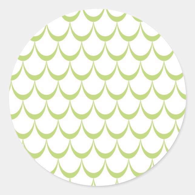 Minimal Green Scallop Pattern Sticker (Front)