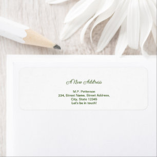 minimal green we have moved add name address text  return address label