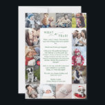 Minimal Green What A Year Photo Collage Christmas Holiday Card<br><div class="desc">This minimal green What A Year photo collage Christmas holiday card is the perfect simple holiday greeting. The design features classic green and white typography paired with a rustic yet elegant script font with hand lettered style. Personalise the card with 15 family photos, your family name, first names, and year....</div>