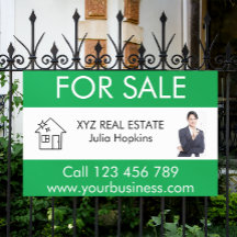 Minimal Green White Real Estate For Sale