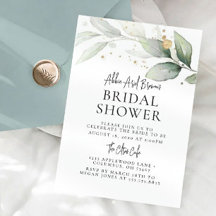 Minimal Greenery Bridal Shower Invitation