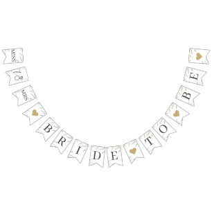 Minimal Greenery Bride to Be Rustic Bridal Shower Bunting