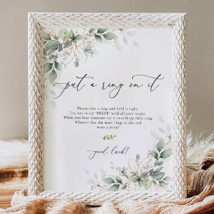 Minimal Greenery Put A Ring On It Sign