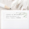 Minimal greenery rustic wedding return address