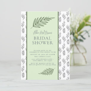 Minimal Greenery Script Bridal Shower Invitation