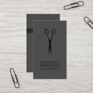 Minimal Grey Black Hairstylist/Salon Business Card