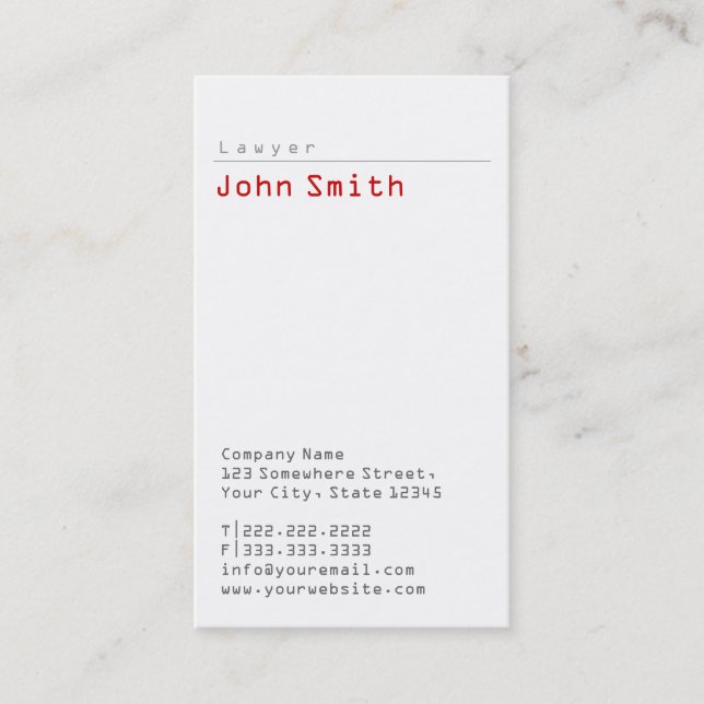 Minimal Grey Chevron Lawyer Business Card (Front)
