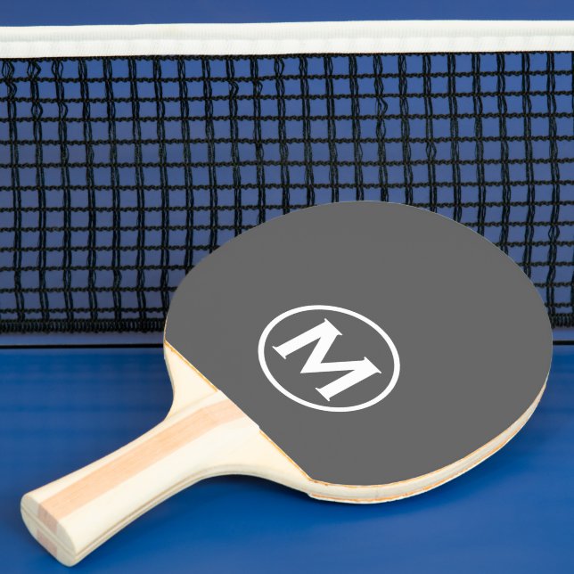 Minimal Grey Classic Monogram Ping Pong Paddle (Insitu)