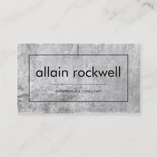 Minimal Grey Concrete Business Card (Front)