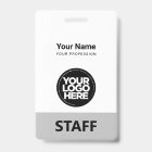 Minimal Grey Employee Name Business Logo Staff Tag