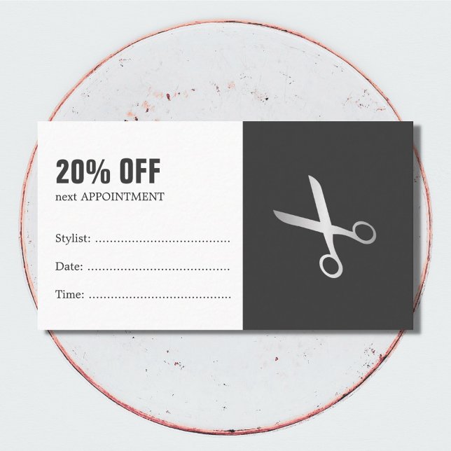 Minimal Grey Faux Silver Hair Appointment Coupon (Creator Uploaded)