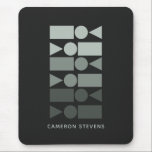 Minimal Grey Green Geometric Design Personalised  Mouse Pad<br><div class="desc">A modern minimalist geometric graphic design of simple shapes in an ombre colour palette of a lovely subdued grey with green undertones,  personalised with name or wording of your choosing.</div>