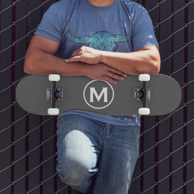 Minimal Grey Monogram Skateboard (Outdoor 3)
