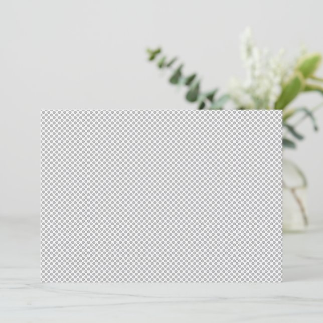 Minimal Grey Polka Dot Pattern  Save The Date (Standing Front)