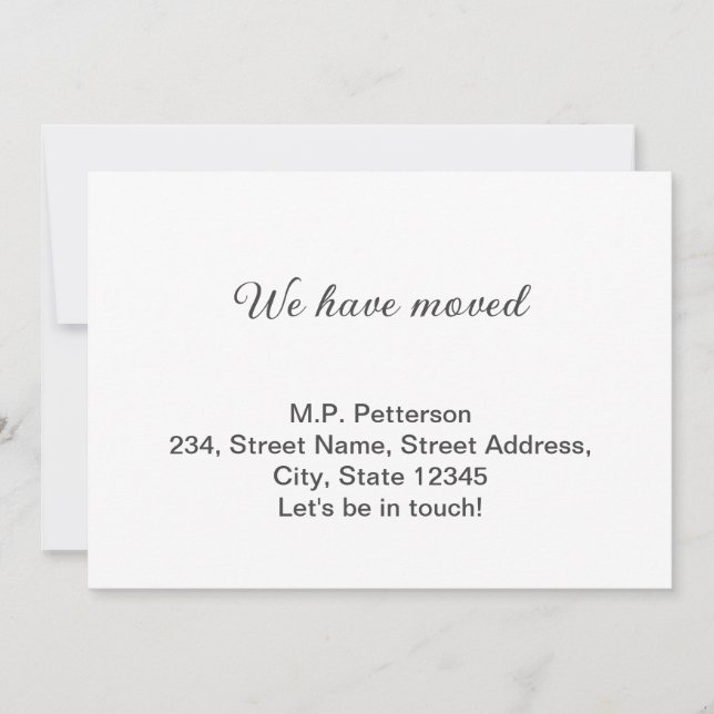 minimal grey we have moved add name address text  invitation (Front)