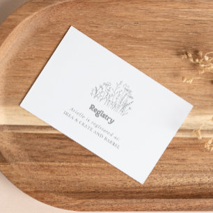 Minimal Grey Wildflower Wedding Gift Registry Enclosure Card