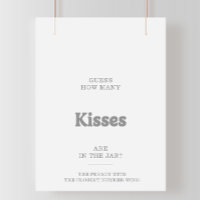 Minimal Guess How Many Kisses Bridal Shower Game 