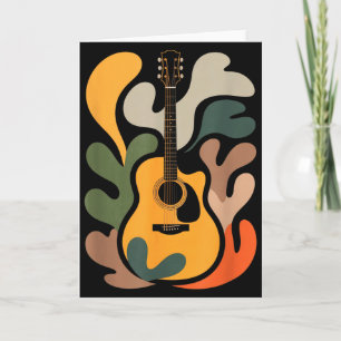 Minimal Guitar Abstract Art Funny Music Lover Guit Card