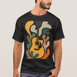 Minimal Guitar Abstract Art Funny Music Lover Guit T-Shirt