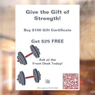 Minimal Gym All Year Gift Certificate Promotion