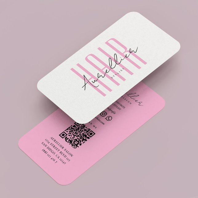 Minimal Hair Stylist Script White Pink  Business Card (Minimal Hair Stylist Script White Pink Business Card
☆★
☆★
☆★
☆★
☆★
(35391)
 | 
)