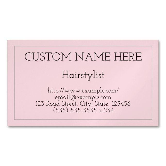 Minimal Hairstylist Magnetic Business Card (Front)