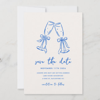 Minimal Hand Drawn Whimsical Doodle Save The Date
