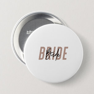 Minimal Hand Lettered Bride Button   Pink