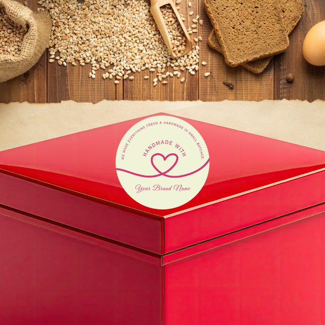 Minimal Hand made love heart Personalised Sticker (Creator Uploaded)