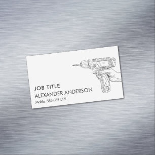 Minimal Handyman Services Tool Maintenance Magnetic Business Card
