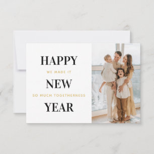 Minimal Happy New Year Photo Christmas Cards