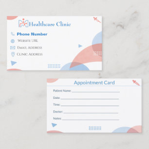 Minimal Healthcare Appointment Card for Clinics