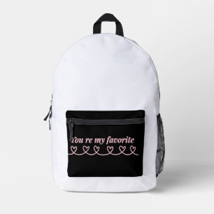 Minimal Heart Arrow Valentine T-Shirt Printed Backpack