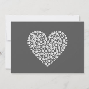 Minimal Heart Circles – White Gradient on Dark Invitation