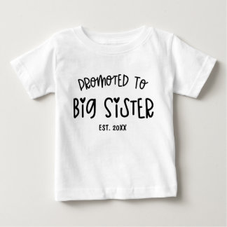 Minimal Heart Custom Year Promoted To Big Sister  Baby T-Shirt