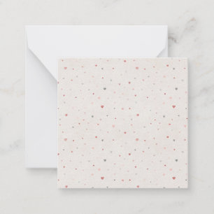 Minimal Heart Pattern Flat Note Card