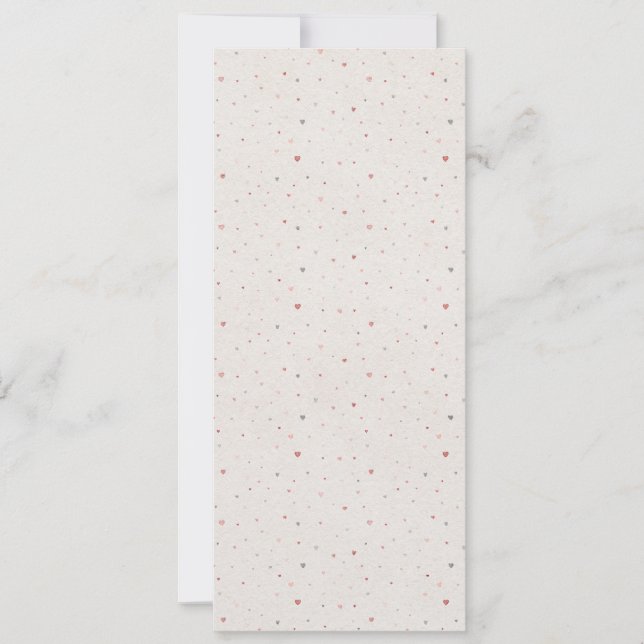 Minimal Heart Pattern Slim Invitation (Front)