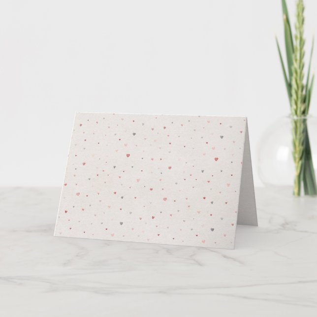 Minimal Heart Pattern Thank You Card (Front)