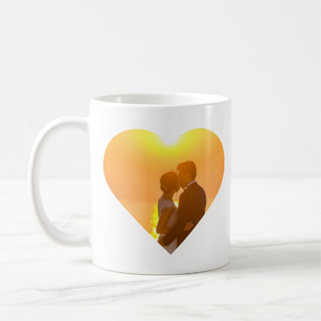 Minimal Heart-Shaped Photo - I Love You Wifey  Coffee Mug (Left)