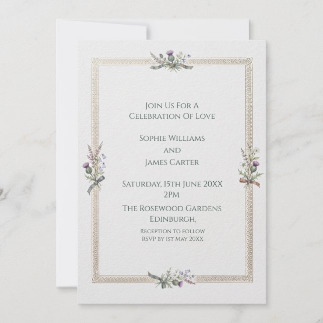 Minimal Heather Wedding Invitation (Front)