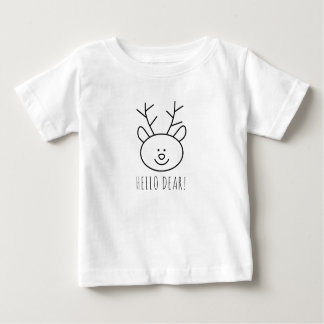 Minimal Hello Dear Christmas Reindeer Baby T-Shirt