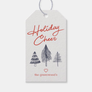 Minimal Holiday Cheer  Gift Tags