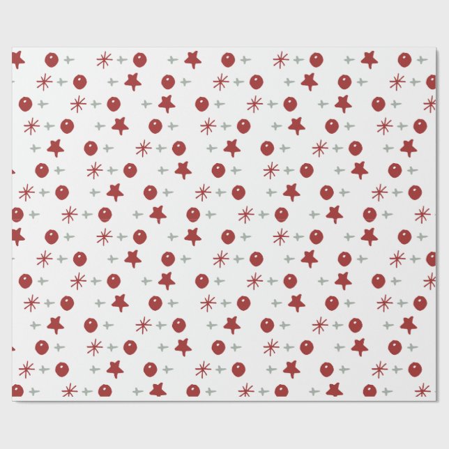 Minimal Holiday Cheer Pattern Wrapping Paper (Flat)