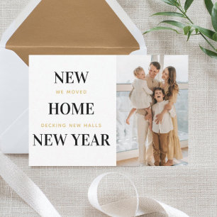 Minimal Holiday Moving Announcement Cards