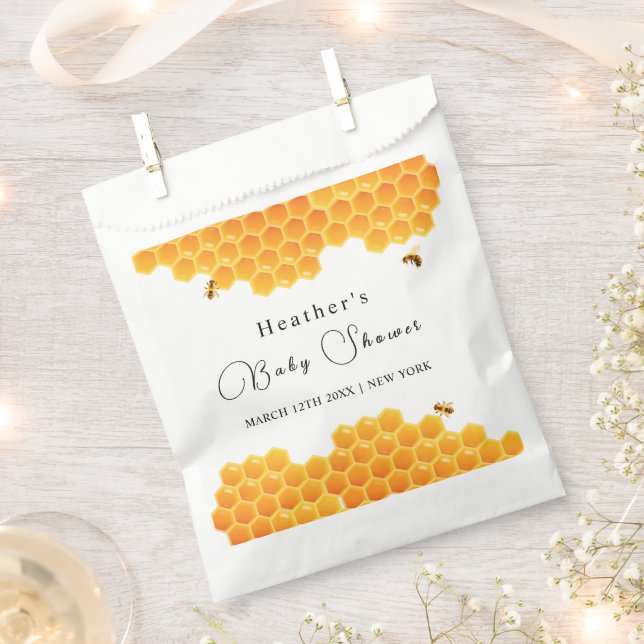Minimal Honey Bumblebee Boy Baby Shower  Favour Bag (Clipped)