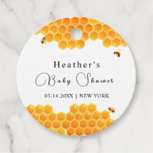 Minimal Honey Bumblebee Boy Baby Shower Favour Tags