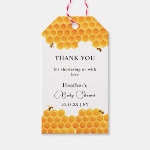 Minimal Honey Bumblebee Boy Baby Shower Thank You Gift Tags