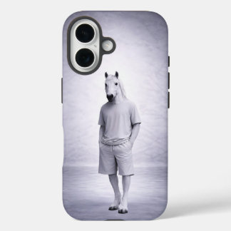Minimal Horse in Casual Modern Outfit iPhone 16 Case