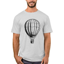 Minimal Hot Air Balloon Ink Drawing T-Shirt